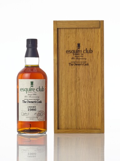 View full screen - View 1 of Lot 5453. 山崎單桶 6V1030 Yamazaki The Owner's Cask Suntory Single Cask #6V1030 "Esquire Club" 63.0 abv 1986 (1 BT70).