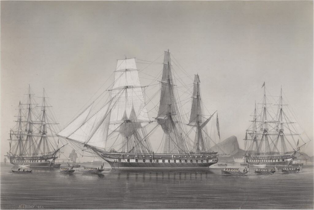 View full screen - View 1 of Lot 183. ANTOINE ALEXANDRE AUGUSTE FREMY | SHIPS AT PORT.