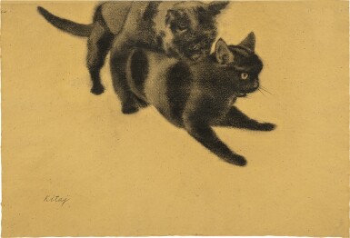 View full screen - View 1 of Lot 24. My cat and her husband.