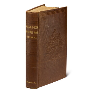 View full screen - View 1 of Lot 66. THOREAU, HENRY DAVID | Walden: or, Life in the Woods. Boston: Ticknor and Fields, 1854.