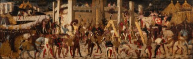 View full screen - View 1 of Lot 2. The Siege of Carthage, a cassone panel.