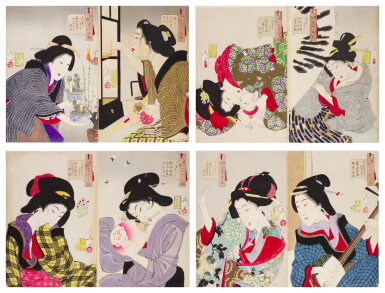 View full screen - View 1 of Lot 63. Tsukioka Yoshitoshi (1839-1892) | The complete set of Thirty-two Aspects of Customs & Manners (Fuzoku sanjuniso) | Meiji period, late 19th century.