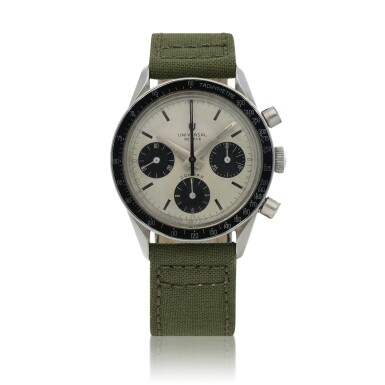 View full screen - View 1 of Lot 586. 'Nina Rindt' Compax, Ref. 885103/02 Stainless steel chronograph wristwatch Made in 1966.