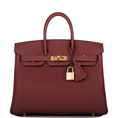 View full screen - View 1 of Lot 62. Rouge H Togo Leather Birkin 25 Gold Hardware, 2020.