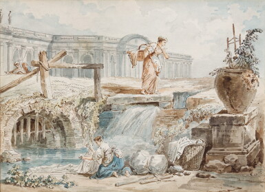 View full screen - View 1 of Lot 237. A laundress and a woman with a basket.