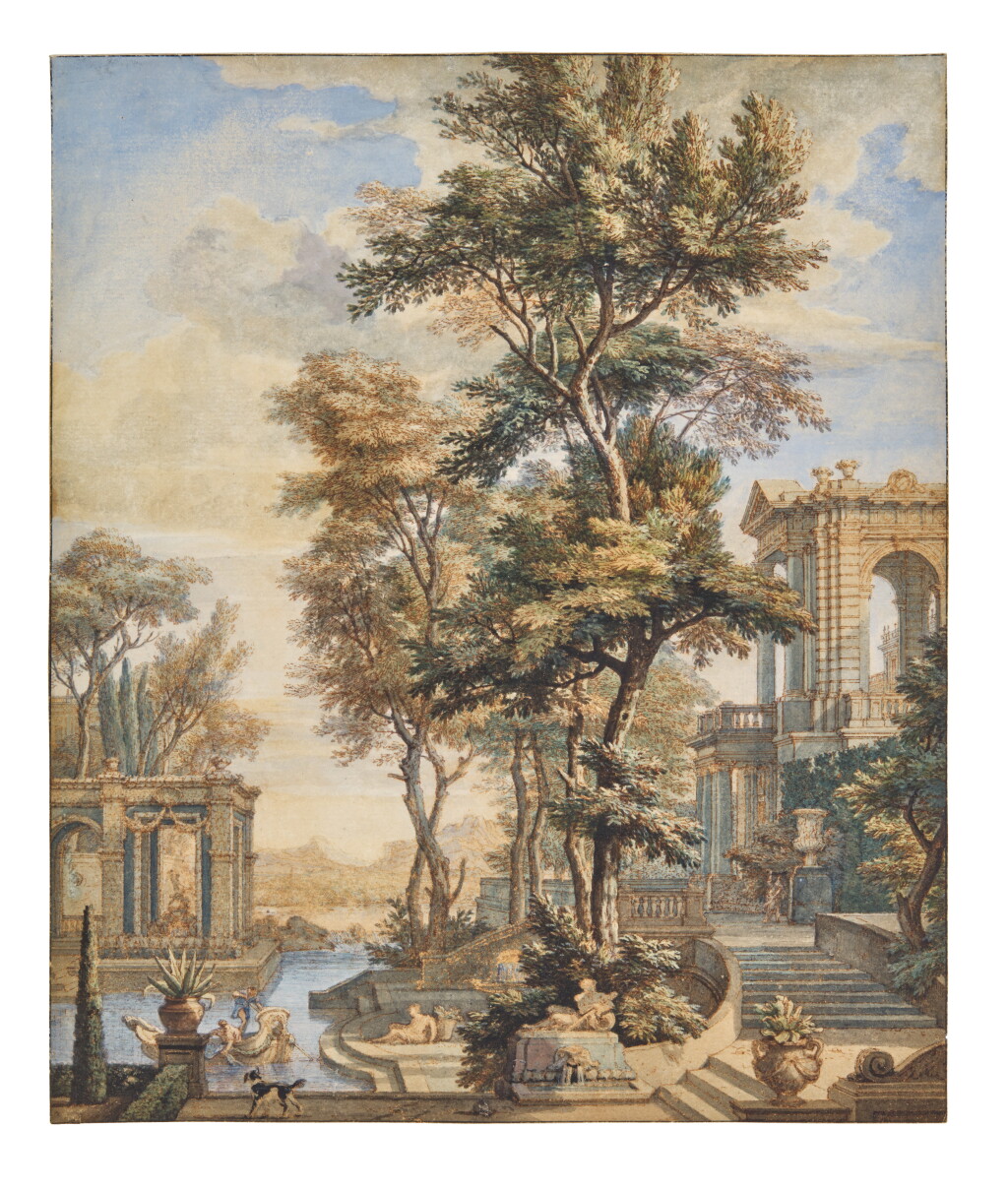 View full screen - View 1 of Lot 60. Pair of Neo-Classical architectural capriccios .