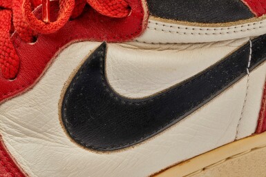 Michael Jordan's Game Worn 1985 Player Sample Air Jordan 1s | Sizes 13, 13.5 | The One | MJ's Air Jordan 1s | 2020 | Sotheby's Michael Jordan'S Game Worn 1985 Player Sample Air Jordan 1S | Sizes 13, 13.5 | The One | Mj'S Air Jordan 1S | 2020 | Sotheby'S