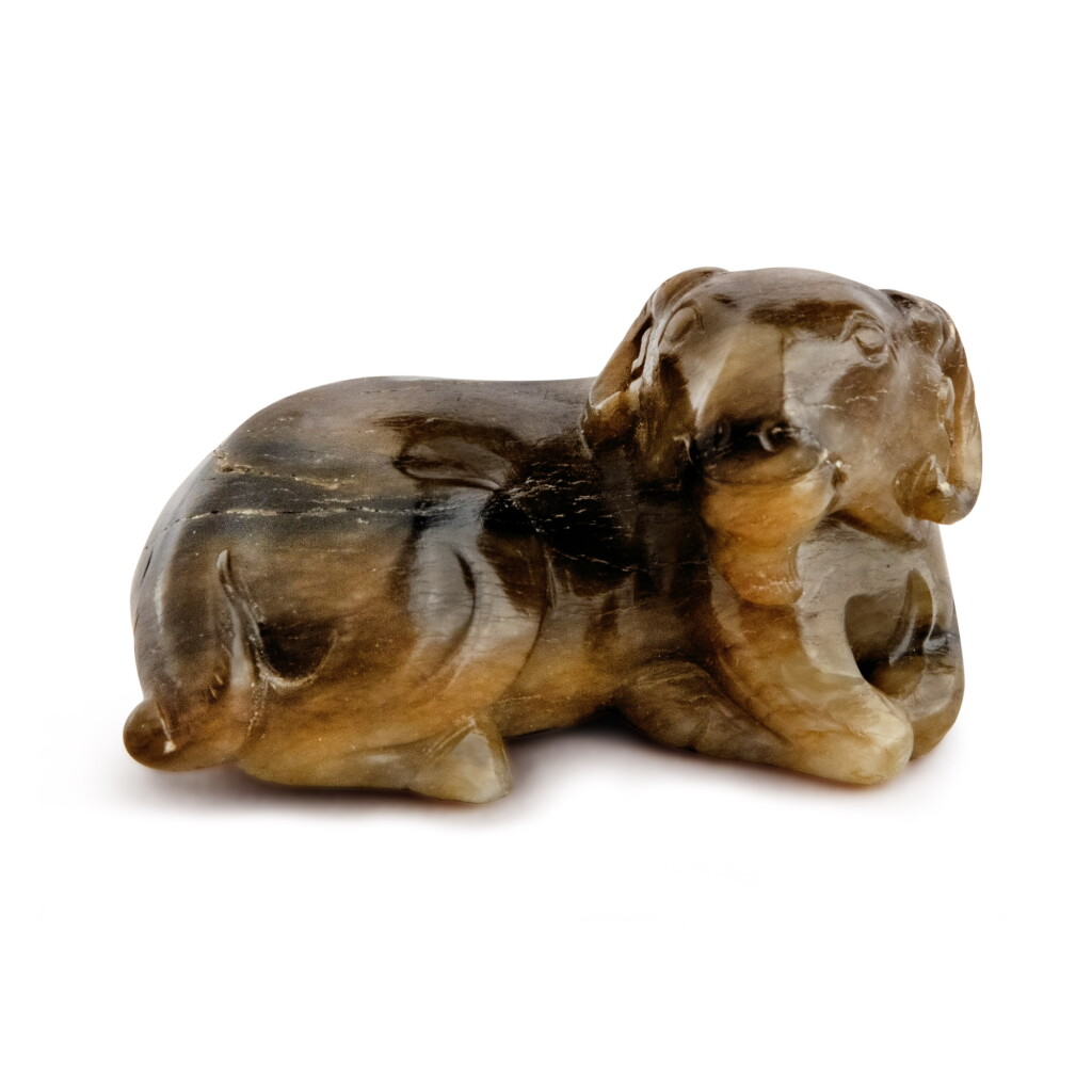 View full screen - View 1 of Lot 93. A brown jade ram, Song - Ming dynasty.