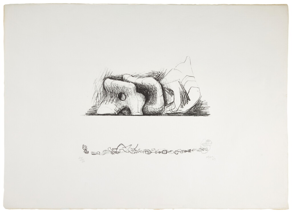 View full screen - View 1 of Lot 159. Reclining Figure and Torsos; Bird Motif; and Large Reclining Figure and Small Motifs (C. 69; 70; 72).