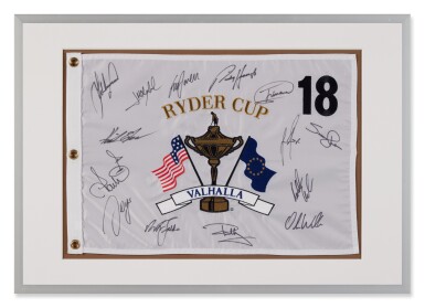 View full screen - View 1 of Lot 52. 2008 Ryder Cup Flag | Signed by European Team including Sergio García and Justin Rose and Others.
