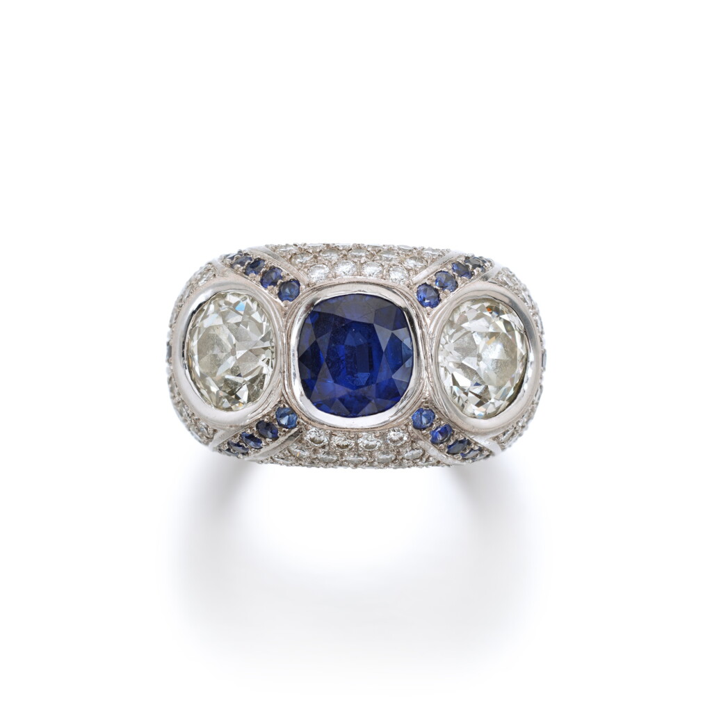 View full screen - View 1 of Lot 846. Sapphire and Diamond Ring.