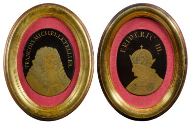 View full screen - View 1 of Lot 145. Two Japanese export lacquer portrait medallions, late 18th century.
