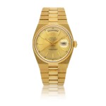 ROLEX | OYSTERQUARTZ DAY-DATE, REF 19018 YELLOW GOLD WRISTWATCH WITH DAY, DATE AND BRACELET CIRCA 1986