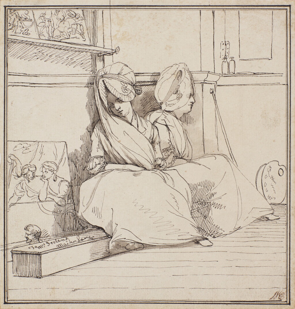 Voir en plein écran - Voir 1 du lot 4. Two ladies sitting in the corner of a studio.