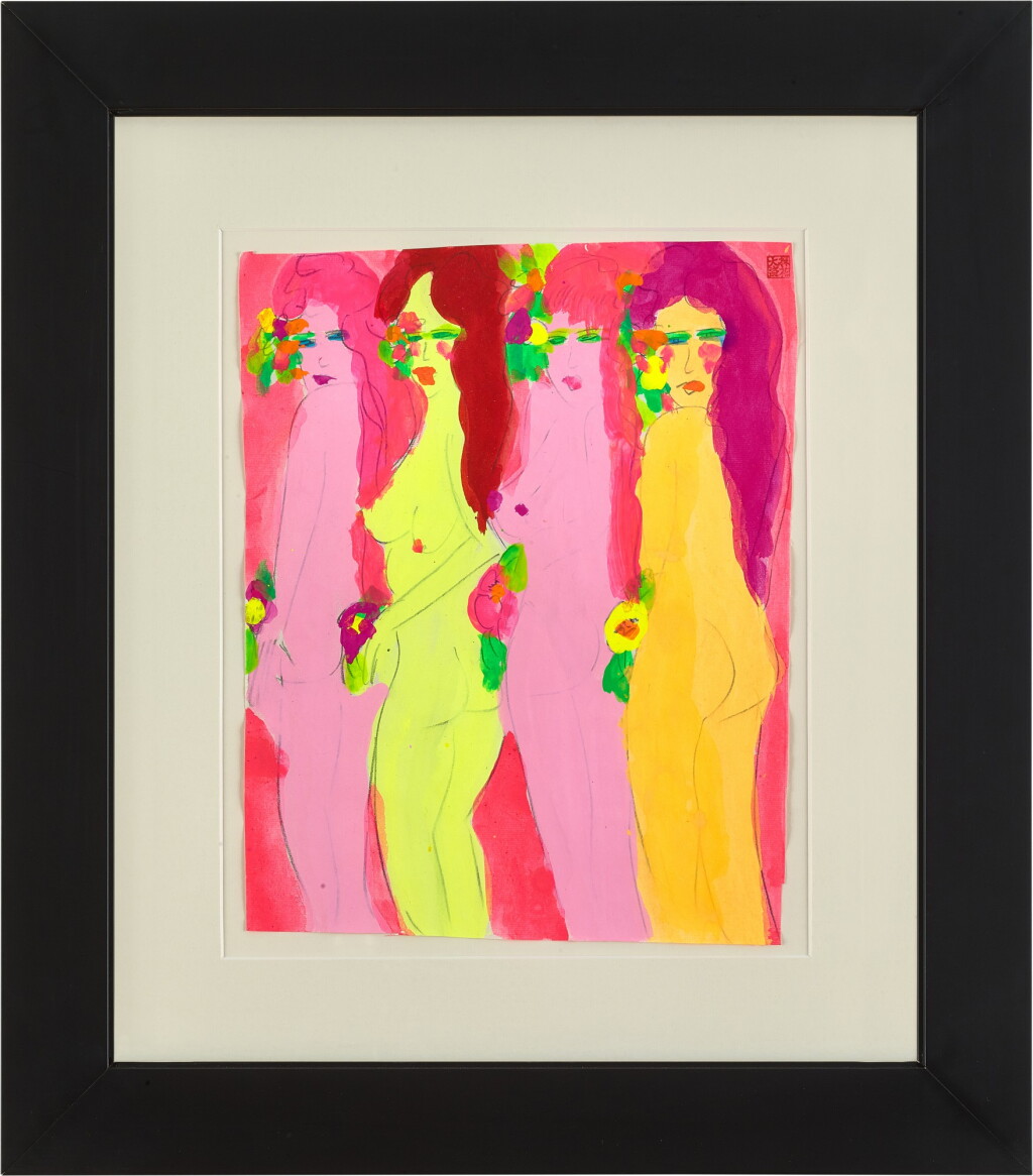 View full screen - View 1 of Lot 2036. Walasse Ting 丁雄泉 | Untitled (Four Ladies) 無題(四仕女圖).
