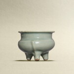 A Longquan celadon-glazed lobed tripod incense burner, Southern Song dynasty | 南宋 龍泉青釉花口鬲式爐