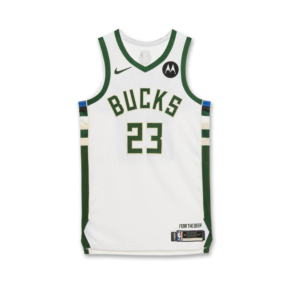 View full screen - View 1 of Lot 152. TyTy Washington Jr Milwaukee Bucks 2023-2024 Emirates NBA Cup Game Issued Association Edition Jersey.