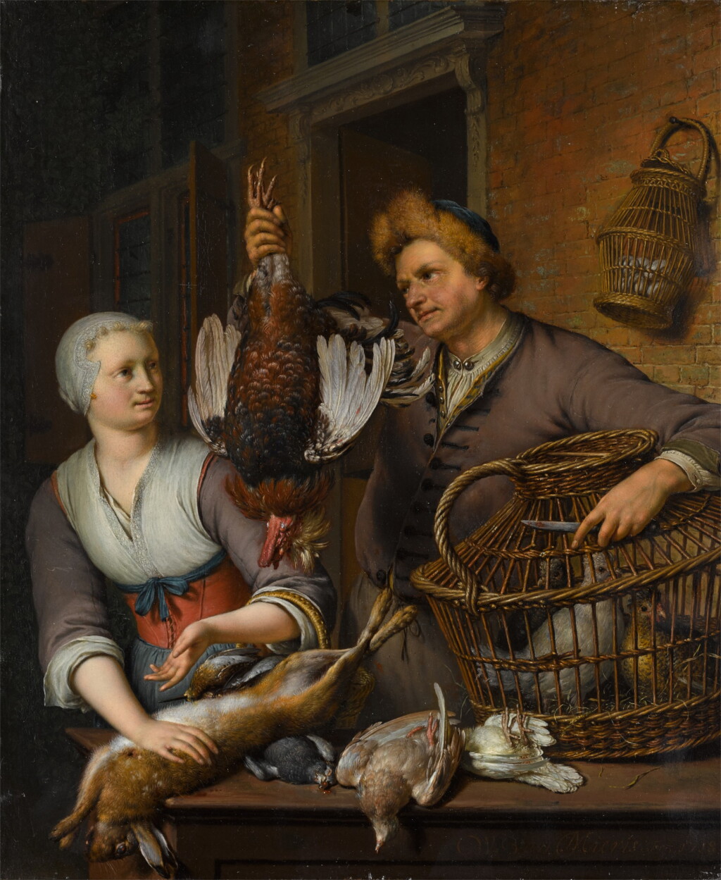 View full screen - View 1 of Lot 169. The poultry seller.
