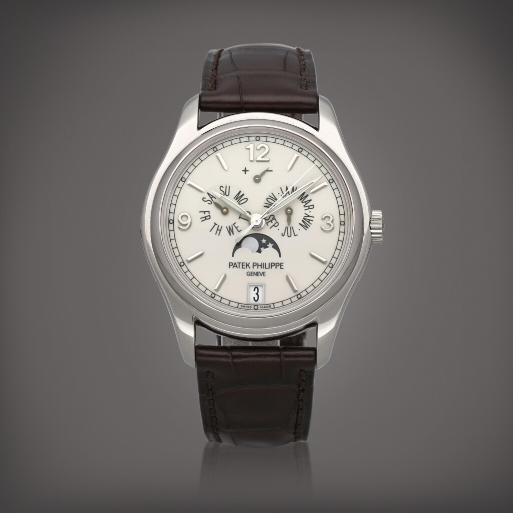 全萤幕检视 - 查看418Reference 5146G | A white gold annual calendar wristwatch with moon phases and power reserve indication | Circa 2017的1
