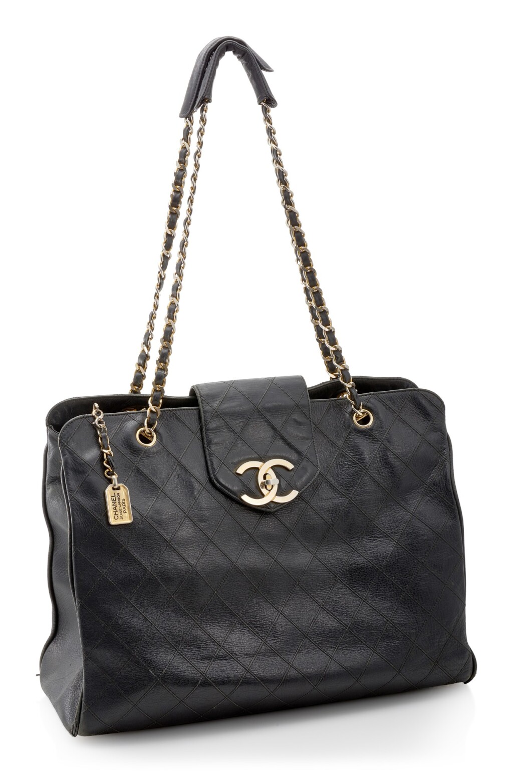 chanel black xl jumbo weekender overnighter travel tote bag Vintage Supermodel Quilted 24K Gold Chanel Vintage Quilted Lambskin XL