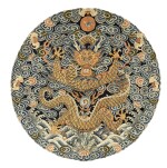 A SILK KESI 'DRAGON' ROUNDEL QING DYNASTY, 18TH CENTURY | 清十八世紀 緙絲雲龍戲珠紋補子