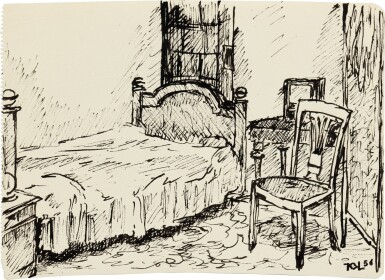 View full screen - View 1 of Lot 2053. Four drawings reprensenting Interiors scenes | Quatre dessins représentants des scènes d'intérieurs.