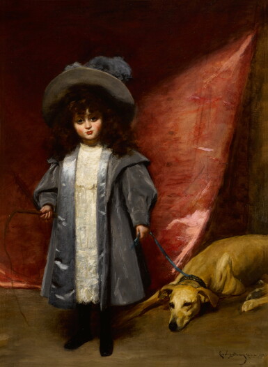 View full screen - View 1 of Lot 416. Enfant avec chien.