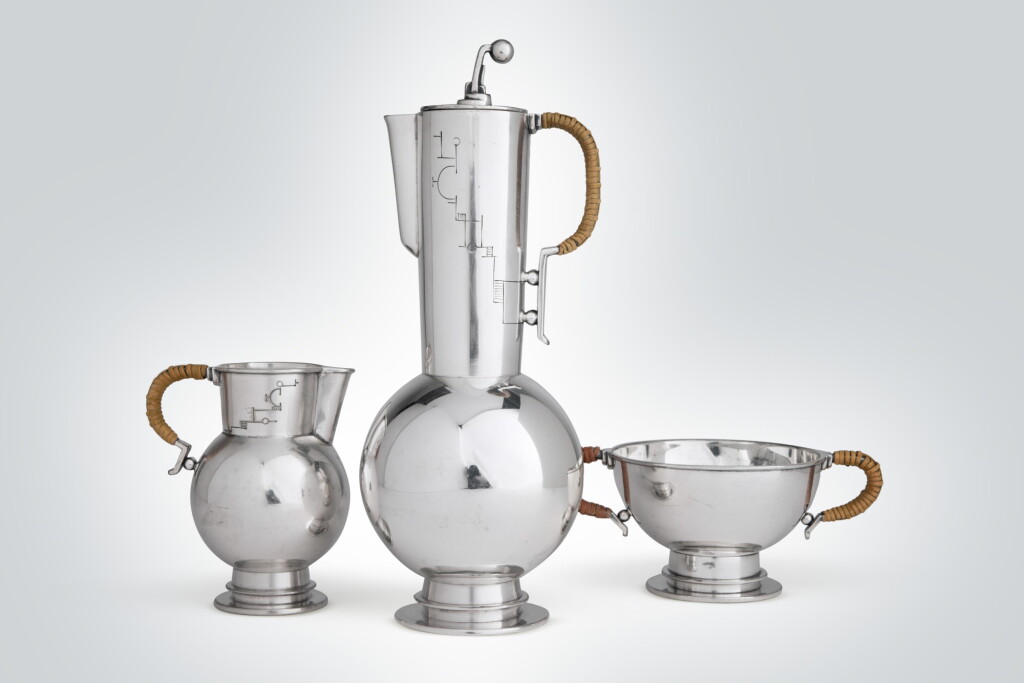 View full screen - View 1 of Lot 45. A Rare Three-Piece Coffee Service.