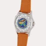 World Time, Reference 5131G-001 | A white gold world time wristwatch with cloisonné enamel dial depicting the map of Europe, Africa, Asia and Oceania | Circa 2011