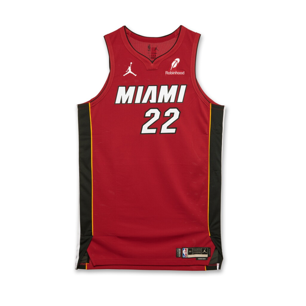 View full screen - View 1 of Lot 123. Jimmy Butler Miami Heat 2024-2025 Emirates NBA Cup Game Worn Statement Edition Jersey .