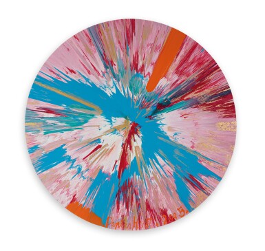 View full screen - View 1 of Lot 153. Beautiful Contents of My Wife's Handbag Cheeky Tangerine and Raspberry Ripple Painting.