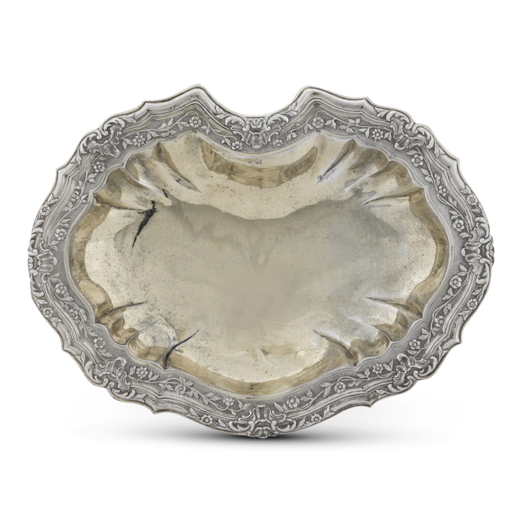 View full screen - View 1 of Lot 170. Two large matching silver-gilt dishes, one Luís José Eloy da Silva, Lisbon, second half of the 18th century; the other John Muirhead & Son, Glasgow, 1864.