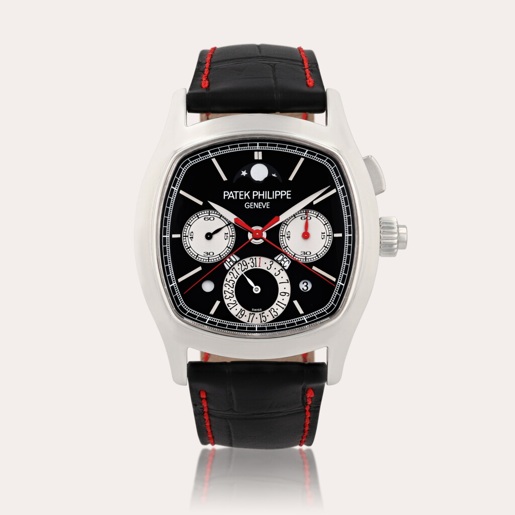 View full screen - View 1 of Lot 371. Reference 5951P-001 Montre bracelet chronographe à rattrapante mono poussoir en platine avec quantième perpétuel et phases de lune | Platinum monopusher split-seconds chronograph wristwatch with perpetual calendar and moon phases Vers 2013 | Circa 2013.