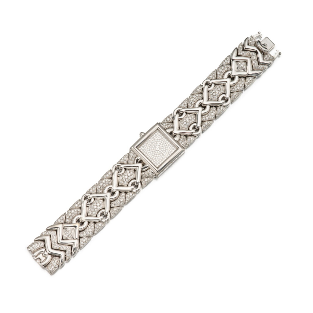 View full screen - View 1 of Lot 500. White Gold and Diamond 'Trika' Wristwatch.