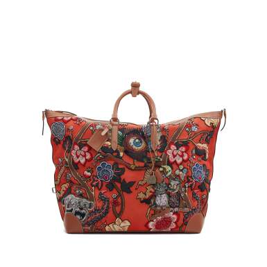 View full screen - View 1 of Lot 735. Multicolor Suede, Velvet and Calfskin Brocade Garden in Hell Limited Edition Duffel Bag, 2013.