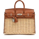 Limited Edition Fauve Barenia and Osier Wicker Picnic Birkin 25 Palladium Hardware, 2023
