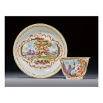 A MEISSEN TEABOWL AND SAUCER CIRCA 1724-26
