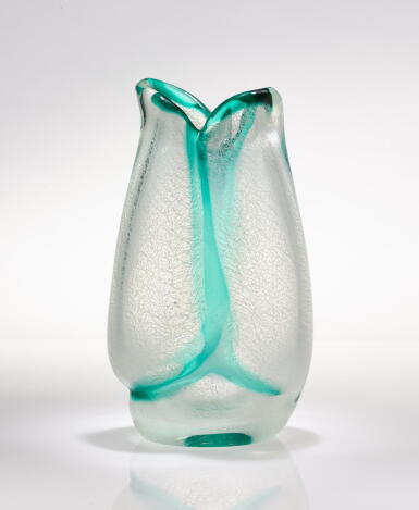 View full screen - View 1 of Lot 31. “Merletto” Vase with two-lobed rim .