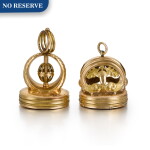 TWO GOLD MUSICAL FOB SEALS, PROBABLY GENEVA, EARLY 19TH CENTURY
