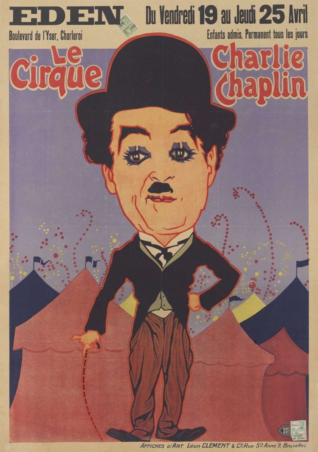 View full screen - View 1 of Lot 141. THE CIRCUS / LE CIRQUE (1928) POSTER, BELGIAN.