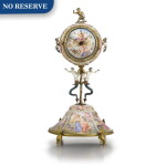 A PARCEL-GILT SILVER AND ENAMEL TIMEPIECE, KARL BANK, VIENNA, LATE 19TH CENTURY