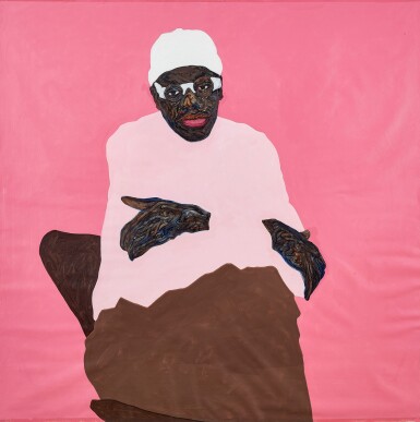 View full screen - View 1 of Lot 1127. Amoako Boafo 阿莫阿科・博阿佛 | White Hat White Shades 白帽子與白墨鏡.