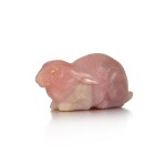 A Large Fabergé gem-set agate model of a Belgian hare, St Petersburg, circa 1900