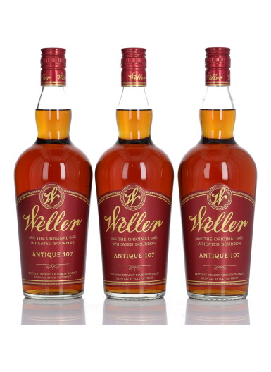 View full screen - View 1 of Lot 445. Weller Antique 107 Proof NV (3 Bottles 75cl).