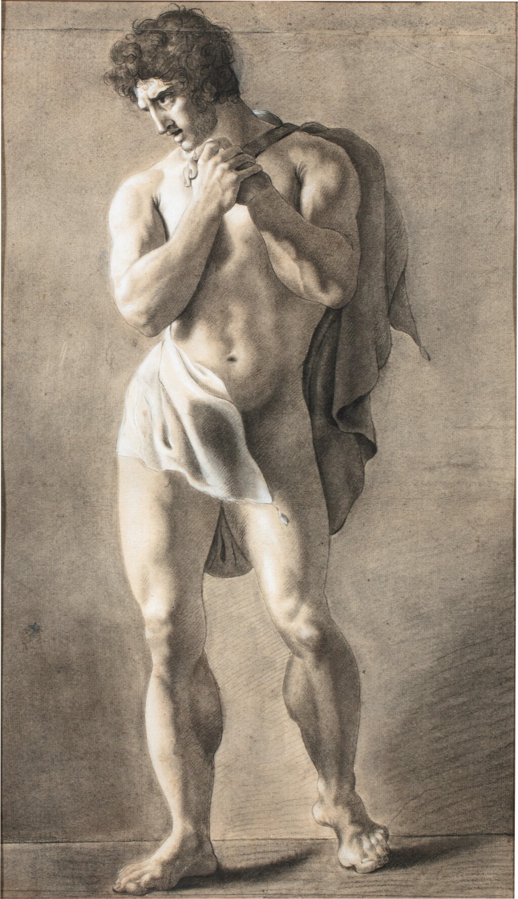 View full screen - View 1 of Lot 665. A male academy standing, his hands clasped together.