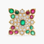 Ruby, Emerald and Diamond Brooch
