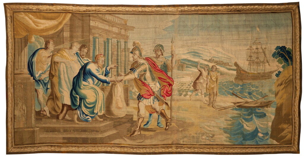 View full screen - View 1 of Lot 12. An English (Soho?) or Antwerp Mythological Tapestry, First Quarter 18th Century.