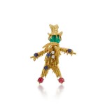 Gem-set and diamond brooch, 'Scarecrow', circa 1966