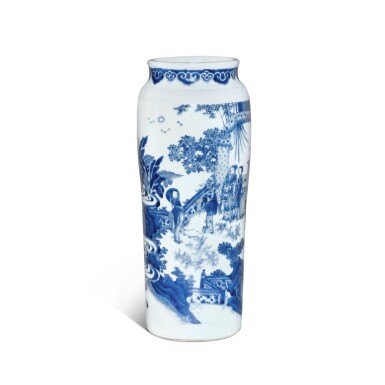 View full screen - View 1 of Lot 606. A Chinese Blue and White 'Promotion' Sleeve Vase, Transitional Period, Circa 1640.