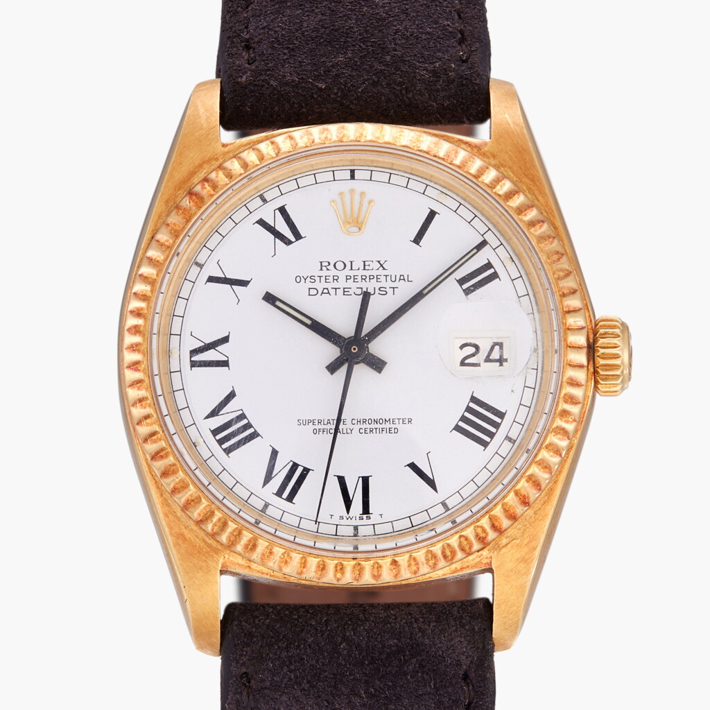 View full screen - View 1 of Lot 304. Datejust, Reference 1601 | A yellow gold wristwatch with date | Circa 1973.